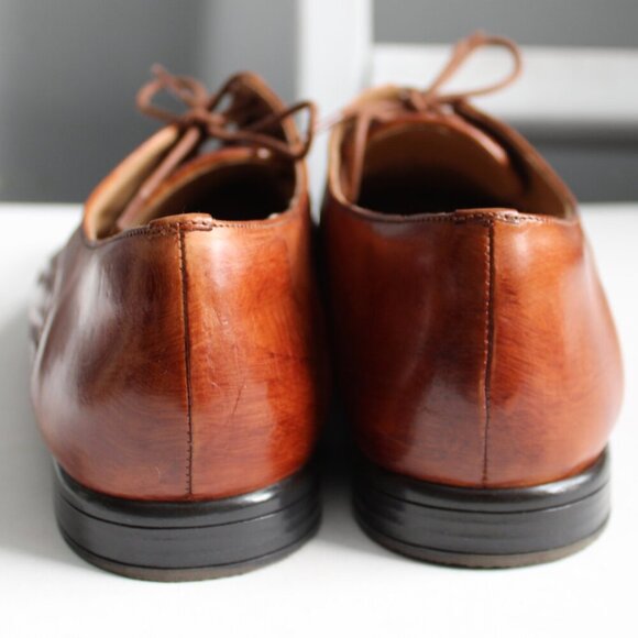 Trotters Men\'s Lizzie Herringbone Flat Oxford Loafers Cognac Brown Size 12 main image 2
